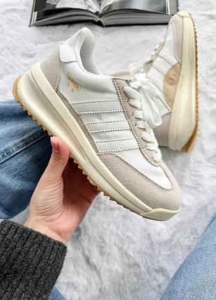 Женские бежевые кроссовки adidas sl 72 rtn white beige х адидас 36