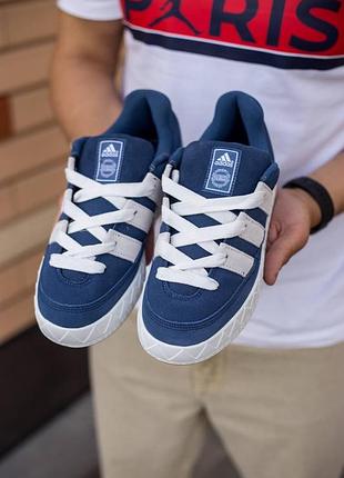Чоловічі блакитні кросівки adidas adimatic human made blue white x адідас 41