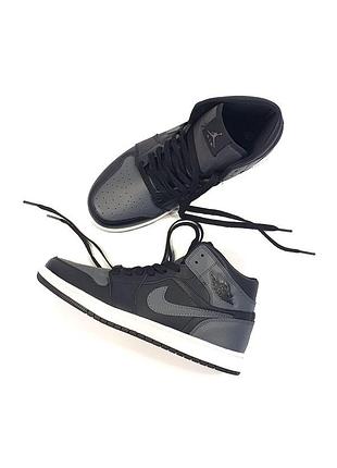 Мужские серые кроссовки nike air jordan 1 retro high shadow black grey white х джордан 41