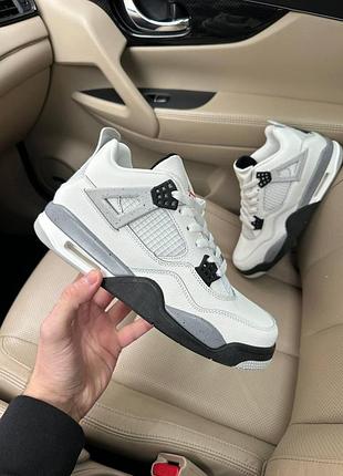 Білі кросівки унісекс nike jordan 4 white cement х джордан 44