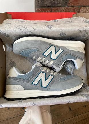 Женские серые кроссовки new balance 574 light grey beige х нью беланс 41