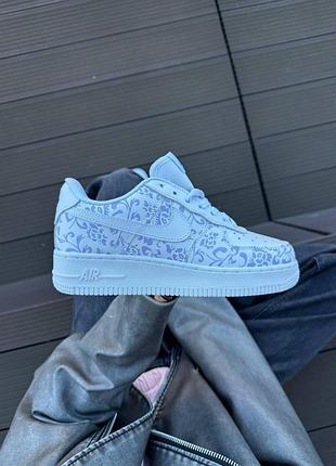 Белые кроссовки унисекс nike air force 1 low custom white х найк эйр форс 40