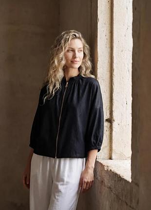 Укорочена сорочка на затяжках xxl-3xl. чорний