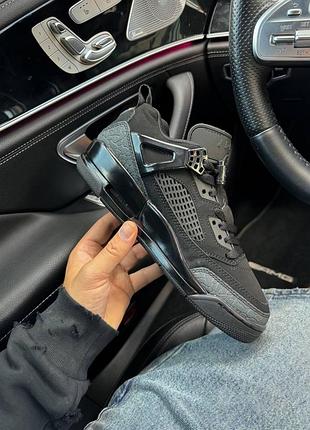 Женские чёрные кроссовки nike air jordan 3 retro black cat х джордан 37