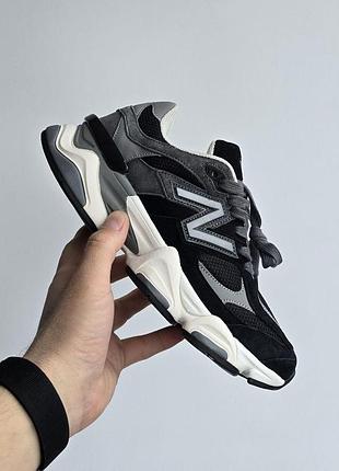 Черные кроссовки унисекс new balance 9060 black grey х нью беланс 43
