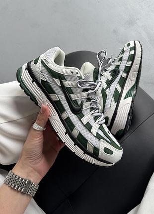 Белые кроссовки унисекс nike p-6000 white green black х найк 36