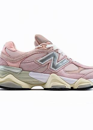 Женские замшевые розовые кроссовки new balance 9060 pink beige х нью беланс 39