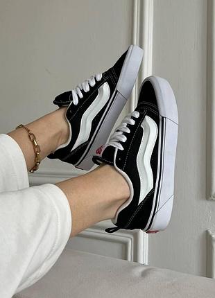 Чорні кросівки vans knu skool black white х ванс нью скул 45