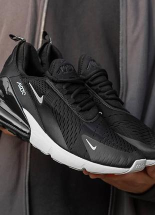 Чёрные легкие кроссовки найк эйр макс 270 унисекс nike air max 270 black white 43