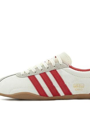 Женские белые кроссовки adidas tokyo white red х токио 39