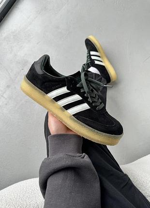 Чорні замшеві кросівки adidas samba ronnie fieg clarks black green x адідас самба 43