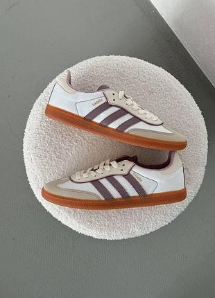 Бежеві шкіряні кросівки adidas samba og w cream white preloved x адідас самба 38