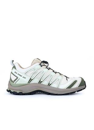 Белые кроссовки унисекс salomon xa pro 3d white green х саломон 38