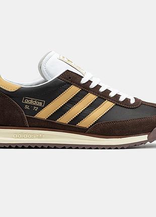 Коричневые кроссовки унисекс adidas sl 72 brown beige х адидас 37