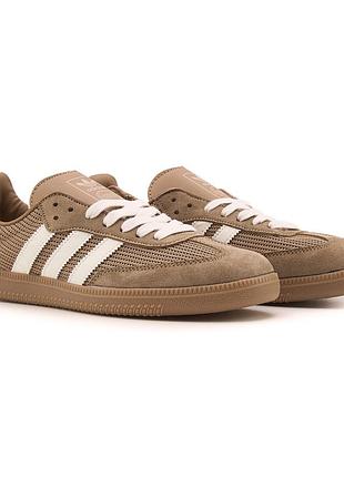 Бежевые кроссовки унисекс adidas samba og cardboard x самба 37