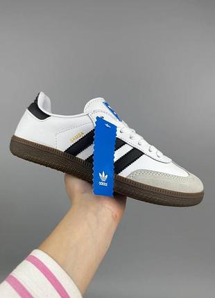 Черно-белые кроссовки унисекс adidas samba white black x самба 36
