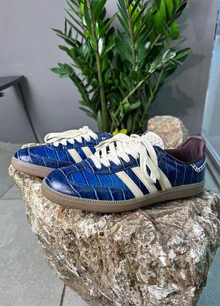 Женские синие кроссовки adidas samba wales & bonner blue x самба 36