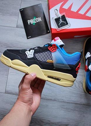 Черные замшевые кроссовки джордан 4 унисекс jordan 4 union off noir 41