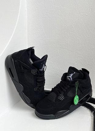 Черные кроссовки джордан ретро 4 унисекс jordan retro 4 black kat 46