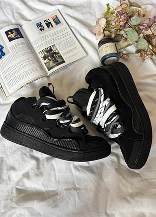 Черные кроссовки унисекс lanvin curb black rope laces mix х ланвин 43