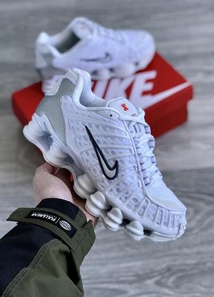 Білі кросівки унісекс nike shox tl white silver х шокс 37