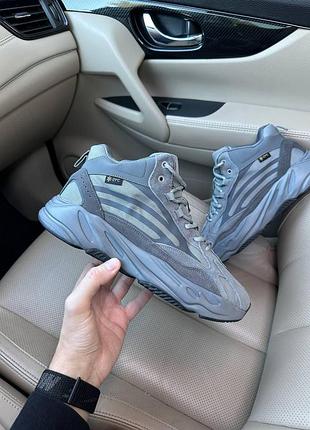 Серые замшевые кроссовки унисекс adidas yeezy boost 700 grey winter fur x буст