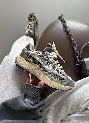 Сірі кросівки унісекс nike p-6000 grey green х найк 38