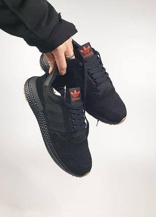 Чёрные кроссовки адидас зх 500 мужские adidas zx 500 black 43