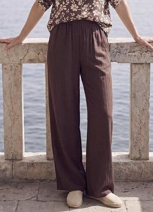 Штаны с итальянского льна l-xl. шоколад