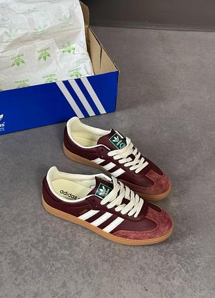 Бордовые женские кроссовки adidas samba og fox bordo x самба 41