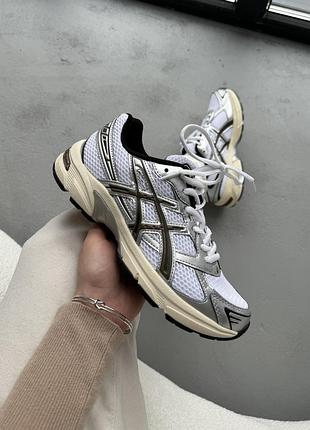 Белые кроссовки унисекс asics gel 1130 white silver brown х асикс 37