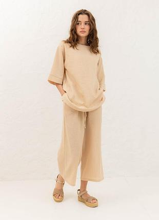 Женские кюлоты l-xl. бежевые