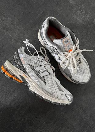 Белые кроссовки унисекс new balance 1906 white grey orange х нью беланс 38