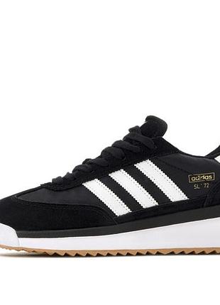 Чёрные мужские кроссовки adidas sl 72 black white х адидас 41
