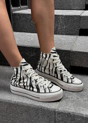 Жіночі кросівки converse chuck taylor all star high zebra х конверс 36