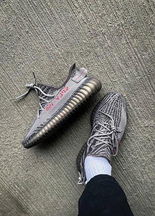 Сірі кросівки адідас ізі буст 350 унісекс adidas yeezy boost 350 v2 beluga 2.0 grey bold orange 42