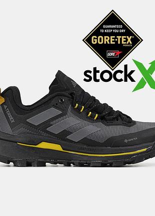 Мужские кроссовки adidas terrex skychaser tech gore-tex black grey yellow x террекс 42