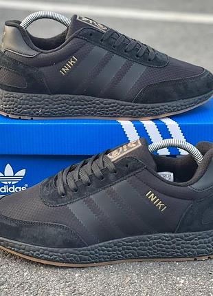Черные мужские кроссовки adidas iniki winter termo black x иники 46