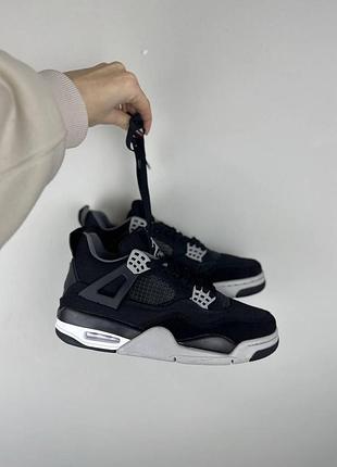 Чорні кросівки найк джордан 4 унісекс nike air jordan 4 black canvas 41