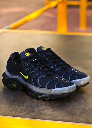 Мужские чёрные кроссовки nike air max tn plus black grey yellow х эйр макс тн 42
