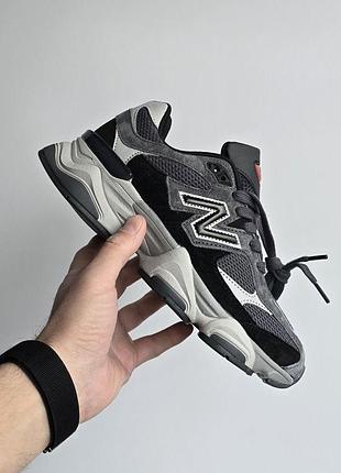 Чорні кросівки унісекс new balance 9060 black dark grey х нью беланс 38