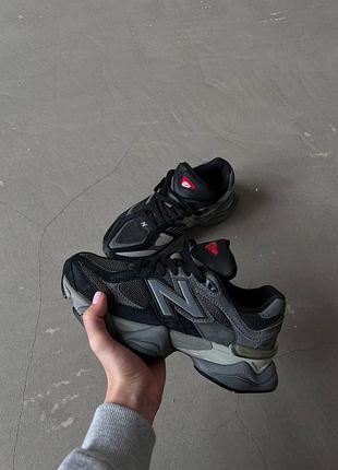 Замшеві чорні кросівки new balance 9060 black grey х нью беланс 44