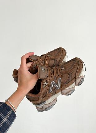 Коричневые кроссовки унисекс new balance 9060 brown х нью беланс 45