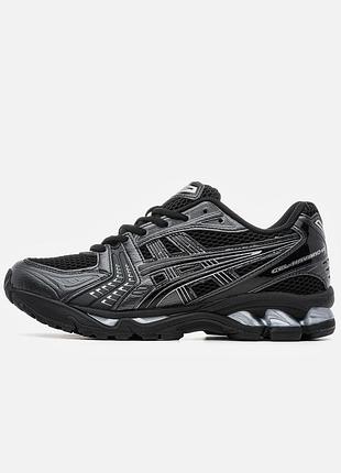 Чоловічі чорні кроссовки asics gel kayano 14 black silver х асикс 41