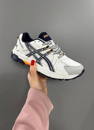 Білі кроссовки унісекс asics gel kahana 8 white blue х асикс 44