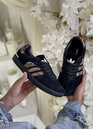 Жіночі чорні кросівки adidas samba black leopard x самба 36
