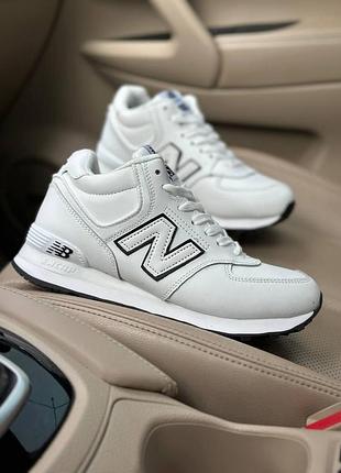 Белые кроссовки унисекс new balance 574 white winter fur x нью беланс 37