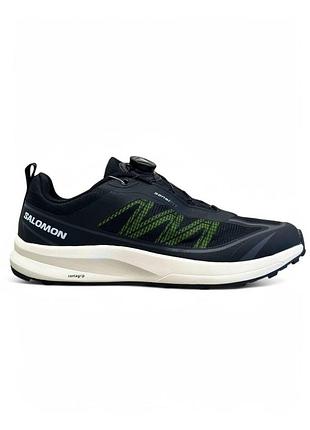 Чоловічі чорні кросівки salomon sensifit boa black green white х саломон 42