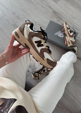 Бежевые кроссовки унисекс new balance 530 dark mushroom х нью беланс 40