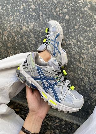 Серые кроссовки asics gel kahana 8 silver blue х асикс 37